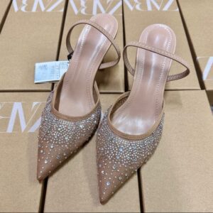 Rhinestone strap heel