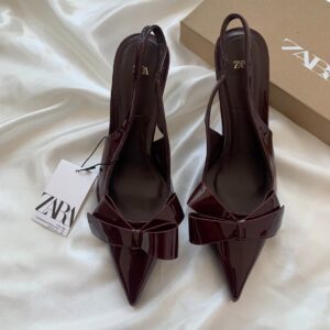 maroon bow heel 🍒