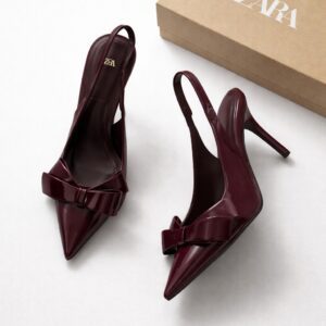 maroon bow heel 🍒