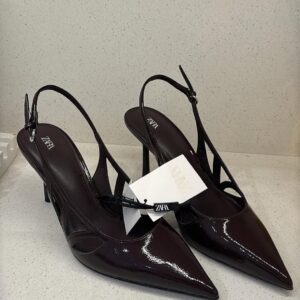 Burgundy heels slingback