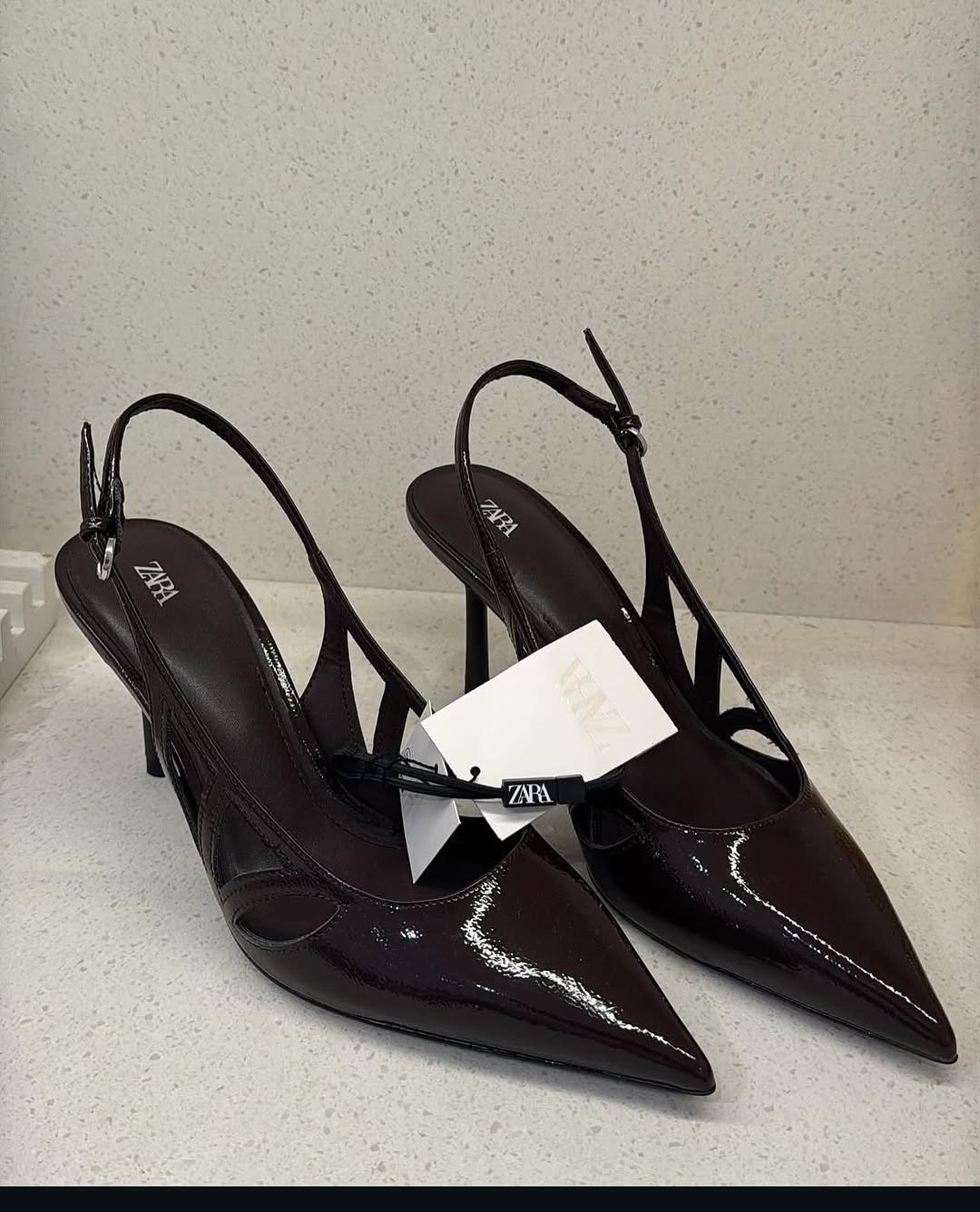 Burgundy heels slingback